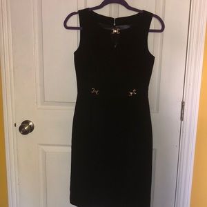 Tahari LBD with gold details.